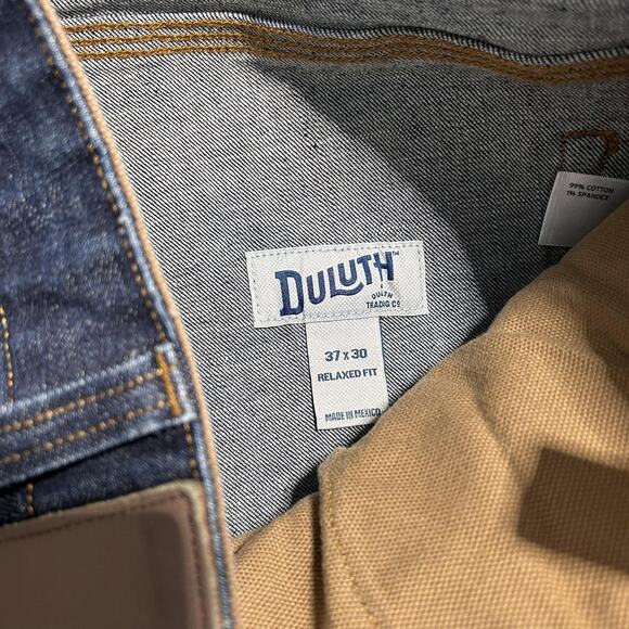 Duluth Flex Ballroom Jeans Mens 37x30 Blue Denim Relaxed Fit Stretch Workwear - Picture 4 of 14